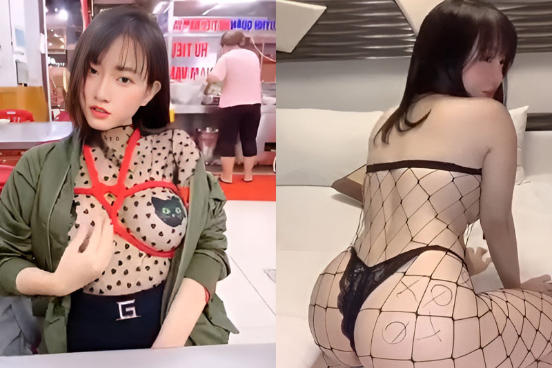 Em gái xinh đẹp và sở thích show hàng nơi công cộng